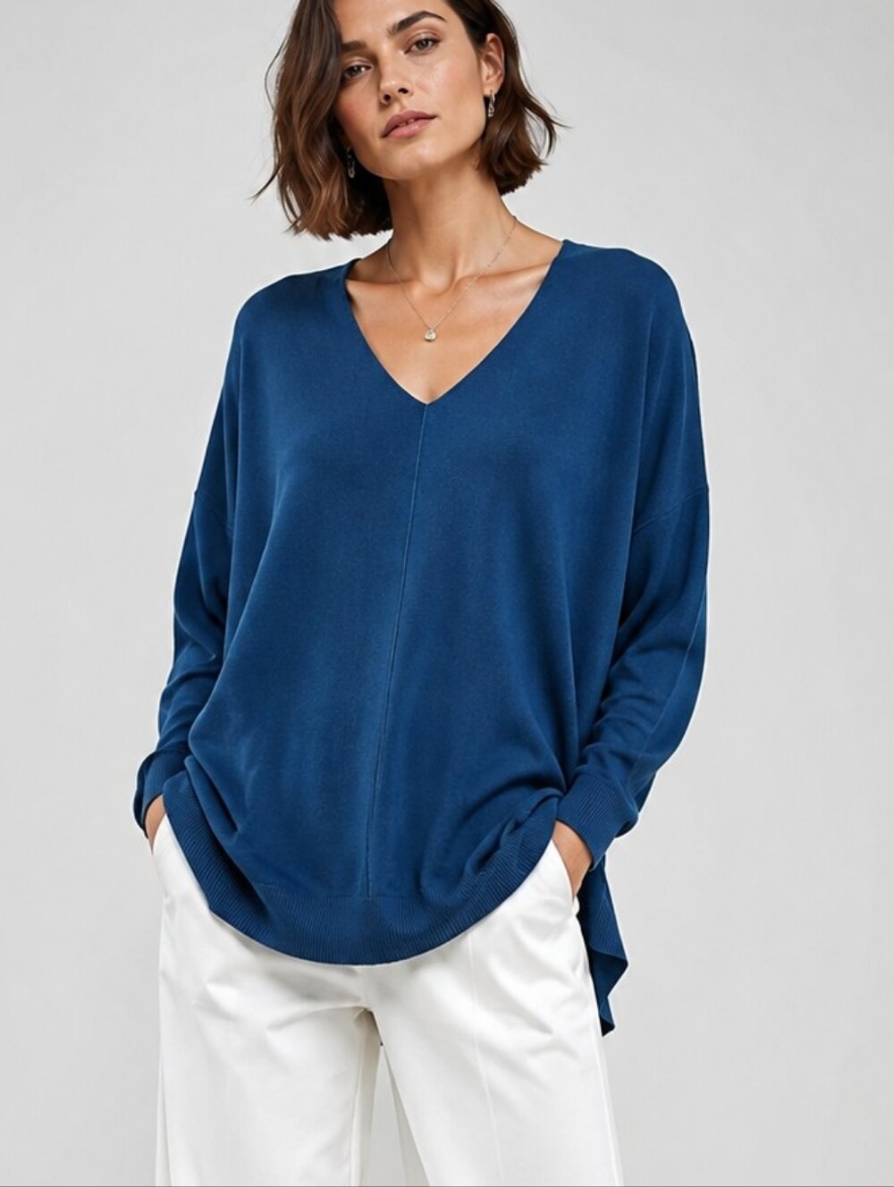 Dreamers by Debut Knit Tunic Sweater V-neck